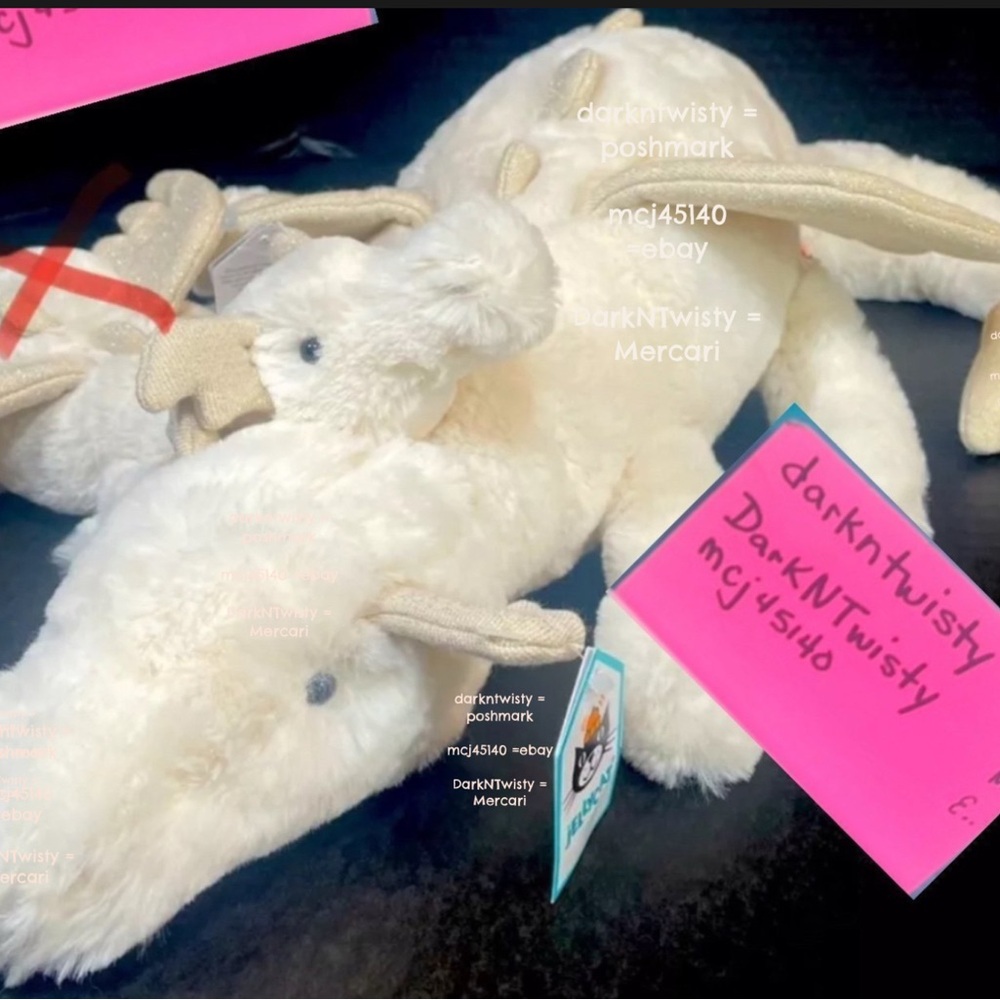 1 BNWT JELLYCAT SNOW DRAGON 26" TAIL UNFURLED/20” TAIL FURLED ORIGINAL med/large